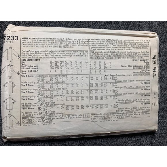 Simplicity Misses Shirt Sewing Pattern sz 16 7233 - uncut - Picture 4 of 9